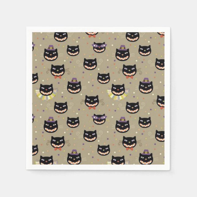 Halloween Napkin/Svarta katter Pappersservett (Framsidan)