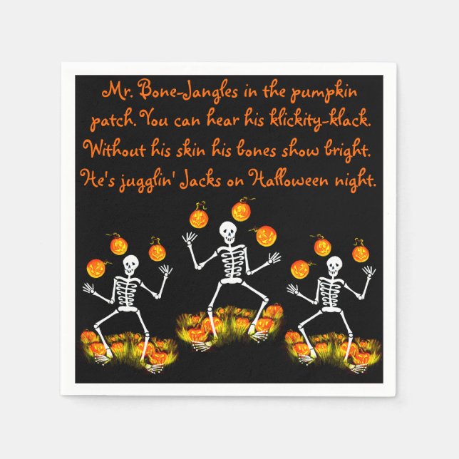 Halloween napkins ’Mr bone-Jangles’ Pappersservett (Framsidan)