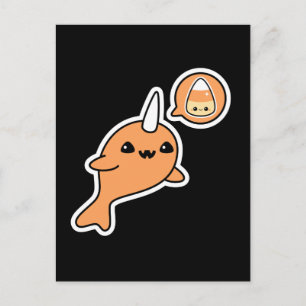 Halloween Narwhal Vykort