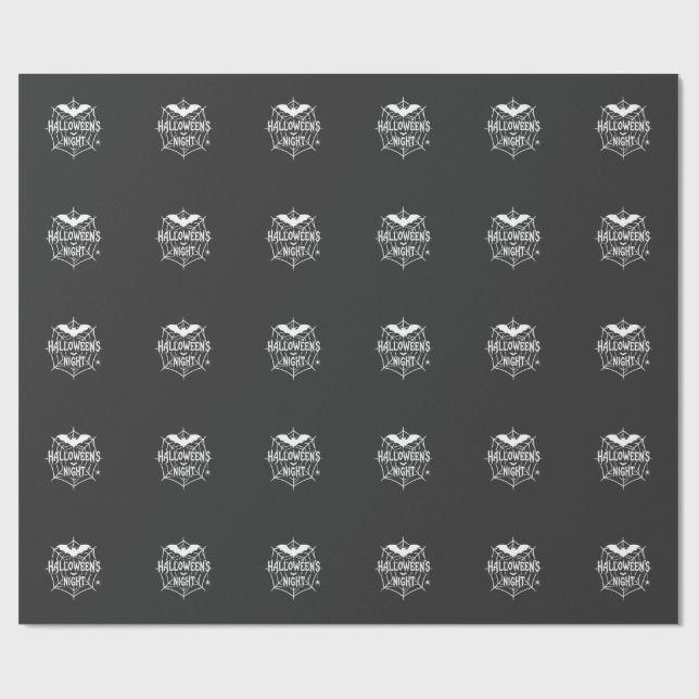 Halloween Natt Fladdermus Spindel Web Vektor Desig Presentpapper (Platt)