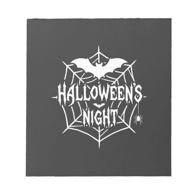 Halloween Natt Fladdermus Spindelväv Vector Design Anteckningsblock (Framsida)