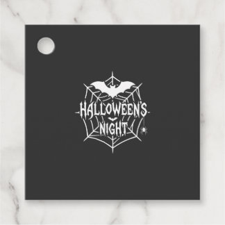 Halloween Natt Fladdermus Spindelväv Vektor Design Gåvor Etiketter