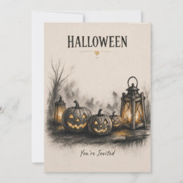 Halloween Natt för Masker & Mysterium • Vertikal Inbjudningar