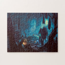 Halloween Natt Full Moon Haunted Graveyard Pussel