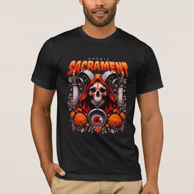 Halloween natt gotiskt sakrament t shirt (Framsida)