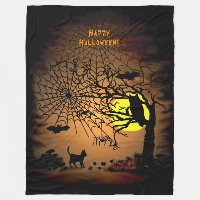 Halloween natt , Gott Halloween ! Fleecefilt (Framsidan)