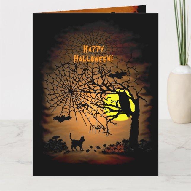 Halloween natt , Gott Halloween ! Tack Kort (Framsida)