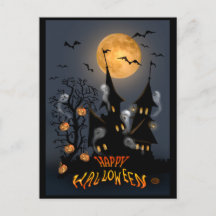 Halloween Natt Haunted Vampire Castle-vykort
