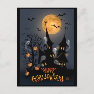 Halloween Natt Haunted Vampire Castle-vykort Vykort