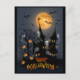 Halloween Natt Haunted Vampire Castle-vykort Vykort