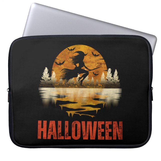 HALLOWEEN NATT HÄXA LAPTOP FODRAL (Framsidan)