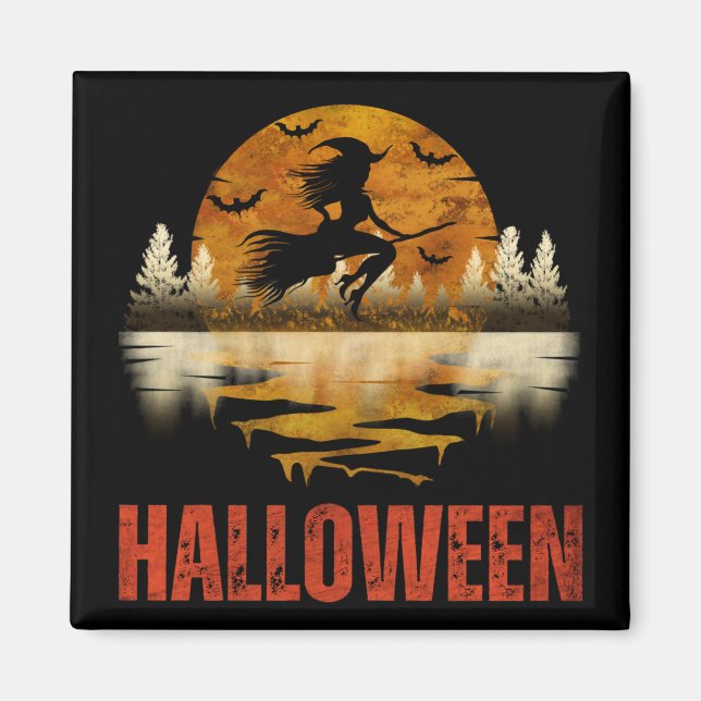 HALLOWEEN NATT HÄXA MAGNET (Framsidan)