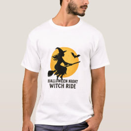 Halloween Natt Häxa Tur T Shirt