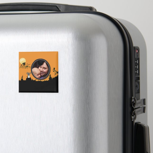 Halloween-natt i Orange glöd Lägg till foto Magnet (In Situ (Luggage))