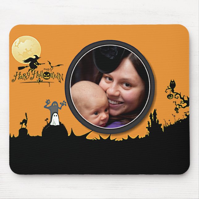 Halloween-natt i Orange glöd Lägg till foto Musmatta (Framsidan)