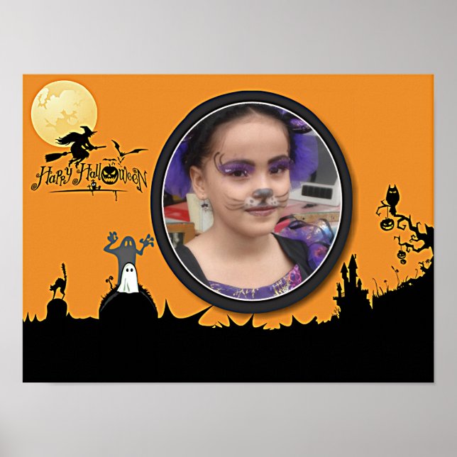 Halloween-natt i Orange glöd Lägg till foto Poster (Framsidan)
