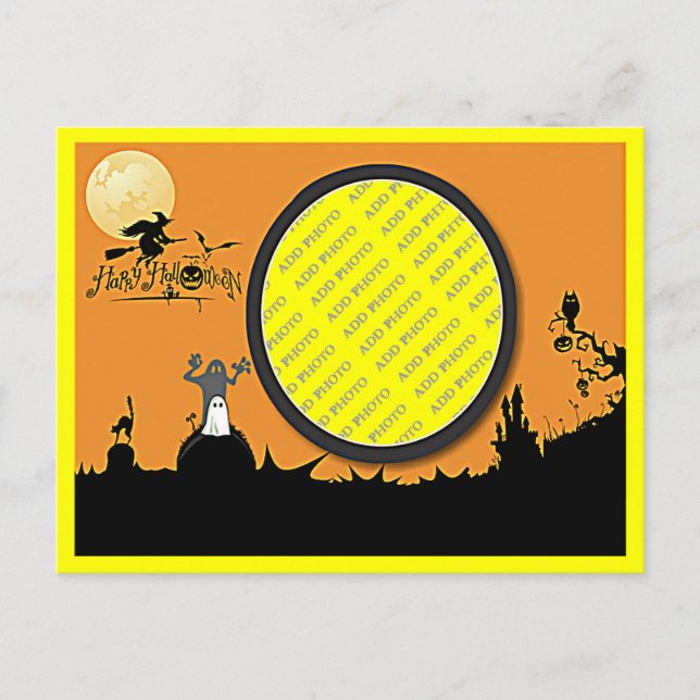 Halloween-natt i Orange glöd Lägg till foto Vykort (Framsida)