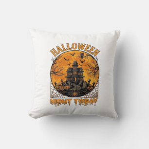 Halloween natt idag spökhus pumpor uggla kudde