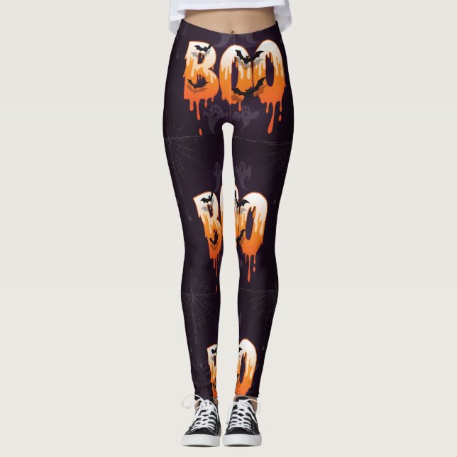 Halloween Natt Illustration Leggings (Framsida)