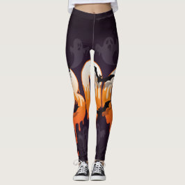 Halloween Natt Illustration Leggings