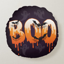 Halloween-natt-illustration Rund Kudde