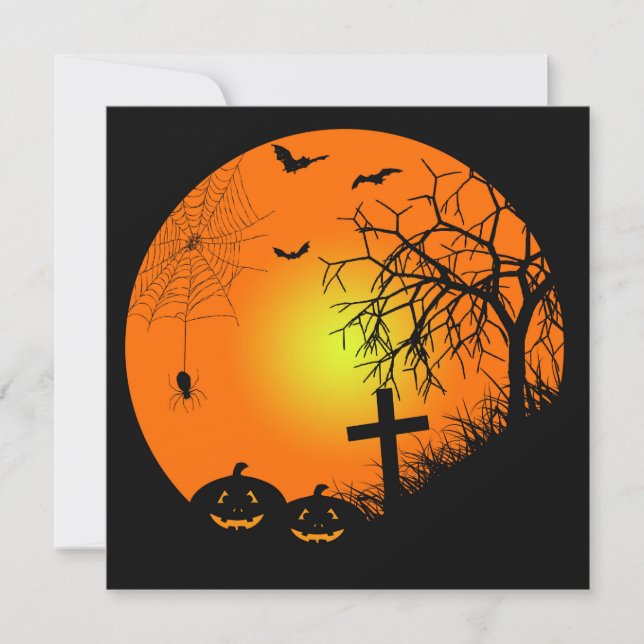 Halloween natt inbjudningar (Framsida)