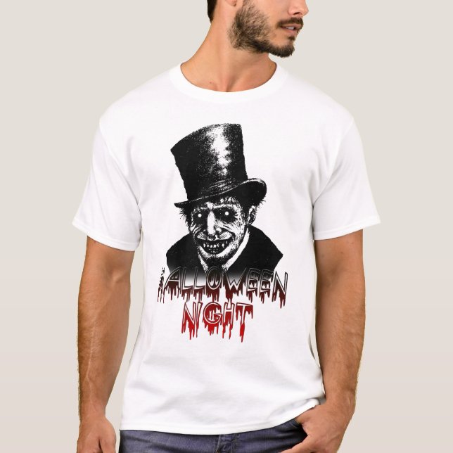 Halloween Natt-Jacken Ripper Vampire T Shirt (Framsida)