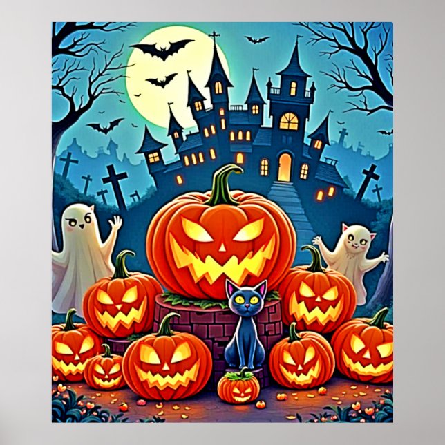 Halloween natt: Kuslig Rolig Konst Poster (Framsidan)