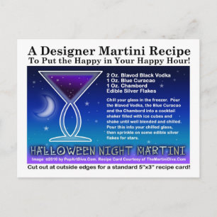 Halloween Natt Martini Recipe-vykort Vykort