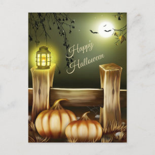 Halloween Natt på landsbygden - Pumpkins och Fladd Helg Vykort