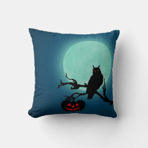 Halloween Natt Pumpkin Uggla Kudde