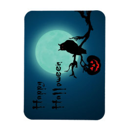 Halloween Natt Pumpkin Uggla Magnet