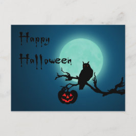 Halloween Natt Pumpkin Uggla Vykort