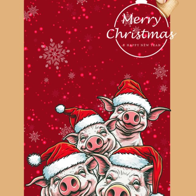Halloween natt spöke med blommor läskigt t shirt (Christmas Pigs Greeting Card)