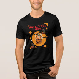 Halloween Natt - Spooky Pumpkin Skull T Shirt
