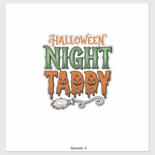 Halloween Natt Taddy Vintage Häxa Kvast Tröja De Klistermärken