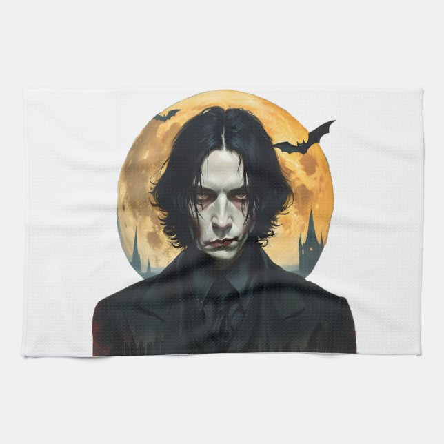 Halloween Natt - Vampyre Stigning Kökshandduk (Horisontell)