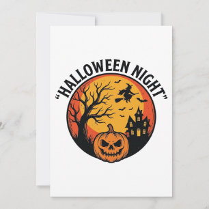 Halloween Natt Vintage Gravyr Skräck Scen T-Skjort Inbjudningar