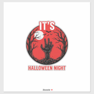 Halloween Natt Vintage Gravyr Vektor Design_1 Klistermärken