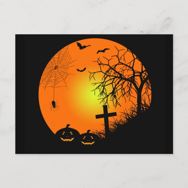Halloween natt vykort (Framsida)