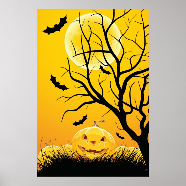 Halloween-nattbakgrund Poster (Framsidan)