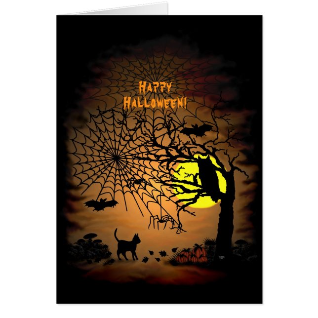 Halloween Natten, Happy halloween! Hälsningskort (Framsidan)
