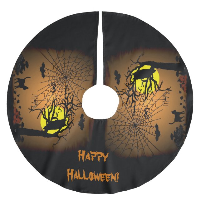 Halloween Natten, Happy halloween! Julgransmatta Borstad Polyester (Framsidan)