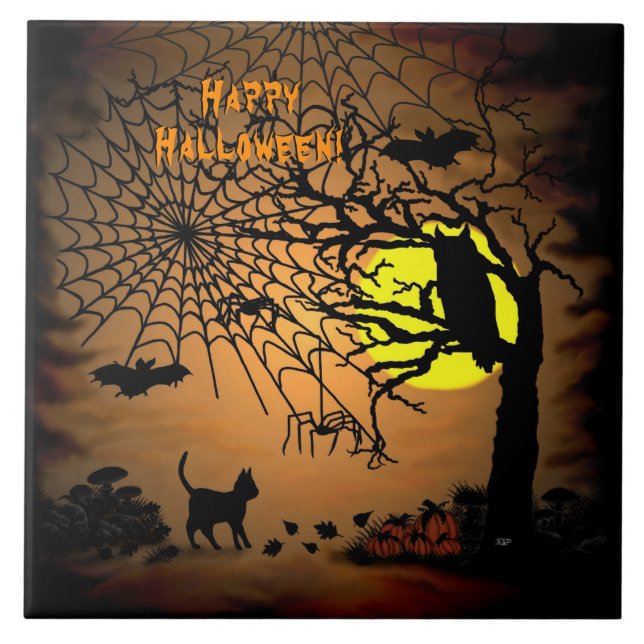Halloween Natten, Happy halloween! Kakelplatta (Framsidan)
