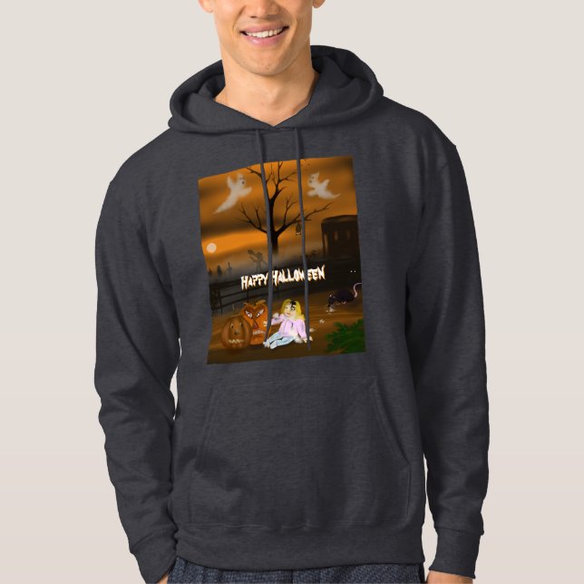 Halloween-natten på kyrkogården hoodie (Framsida)