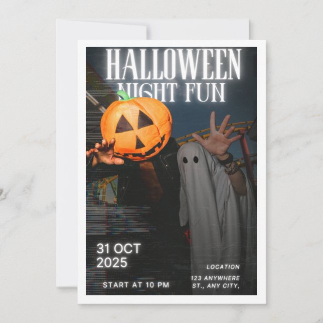Halloween Nattens Kul  Inbjudningar (Framsida)