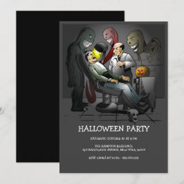 Halloween Nattens Kusliga Tandläkare Inbjudningar