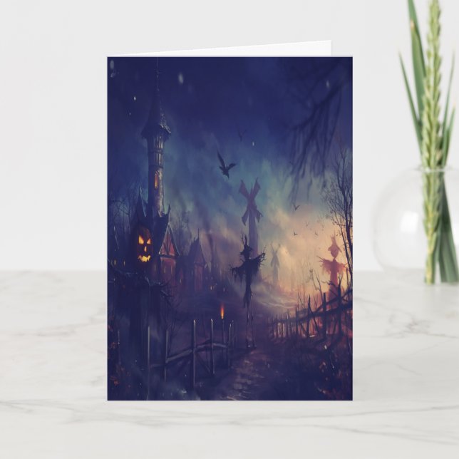 Halloween nattkort kort (Framsida)
