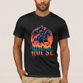 Halloween nattlig svart häst t shirt