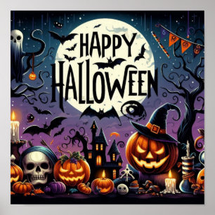 Halloween Nattpumpor, Döskallar och hemligt hus Poster